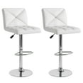 thumbnail image 1 of Costway Modern Bar Stools Set of 2 PU Leather Upholstered Swivel Counter Stools with Back White, 1 of 8