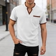 thumbnail image 2 of Ulitacool Mens T Shirts Plaid Pattern Shirt With Pocket Short Sleeve Tops Simple Clothes White, 2 of 5