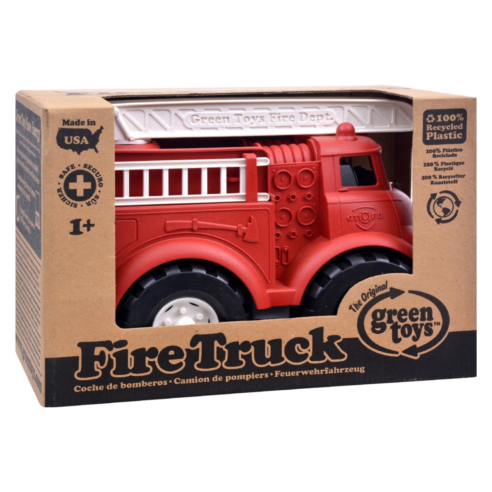 Green Toys Red Fire Truck - Eco-Friendly Kids' Toy Made From 100% Recycled Plastic, Dishwasher Safe