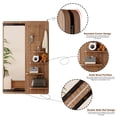thumbnail image 5 of 47.6"H Wall Mounted Full Length Mirror with Sliding Pegboard Panel, 4 Shelves & 5 Hooks, Brown, 5 of 9
