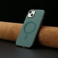 thumbnail image 6 of for iPhone 14 Magnetic Case, Flexible Luxury PU Leather Cover, Protective Slim Lightweight Shockproof Phone Case Compatible with Mag-Safe Charging for iPhone 14, Green, 6 of 6