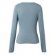 thumbnail image 3 of Top de punto de manga larga con escote asimétrico para mujer - Corte ajustado, diseño acanalado - Ropa informal/de fiesta - Mezcla de poliéster y spandex - Tallas S-XL, 3 of 7