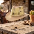 thumbnail image 5 of Unisex Adult Straw Cowboy Hat Small Brim Western Rope Decor Adjustable Chin Strap Summer Cap for Outdoor Travel and Vacation and Beach Trips Beige One Size, 5 of 5