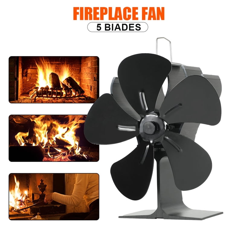 RAINB 5 Blade Fireplace Fan Unpowered Quiet Operation For Fireplace -  Walmart.com