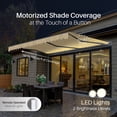 thumbnail image 2 of Semi-Cassette Motorized LED Luxury Patio Awning - 12 x 10 Ft - Desert Sand - Moroccan Collection, 2 of 6