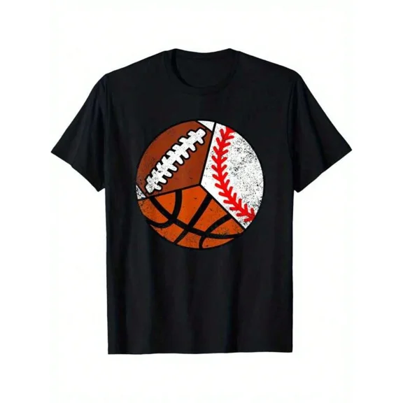 Boy's Vintage Athletic Sports Football Basketball Baseball T-Shirt