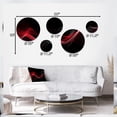 thumbnail image 4 of Designart "Red Echoes Contemplative Abstraction III" Modern Waves Metal Wall Art Set of 5 Piece, 4 of 5