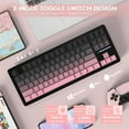 thumbnail image 3 of ATTACK SHARK M87PRO Wireless Mechanical Gaming Keyboard,Hot Swappable Gasket RGB Custom Keyboard,Linear Switch&Side Printed PBT Keycaps,BT5.0/2.4Ghz/Type-C,5000mAh Battery for Win Mac,Gradient Pink, 3 of 8