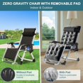 thumbnail image 6 of NAIZEA Zero Gravity Chair with Removable Cushion and Cup Holder, Black, 6 of 8