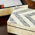 thumbnail image 6 of DecMode Handmade Chevron Pattern Cream Mother of Pearl Decorative Box with Hinged Lid, 2 Count, 6 of 10