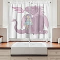 thumbnail image 2 of Ambesonne Dragon Kitchen Curtains, Cartoon Sitting on Creature, 55"x45", Grey Pink White, 2 of 3
