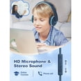 thumbnail image 2 of Seenda Kids Headphones for Girls Boys, Wired Kids Headphones with Microphone for School, Lightweight Foldable Stereo Bass Volume Control Kids Headphones for Cell Phone/Tablet/Laptop/MP3/4, Blue, 2 of 6