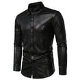 thumbnail image 3 of Snakeskin Stamping Men's Long Sleeve Shirt Stylish Glossy Stagewear Banquet Fashion Formal Casual Elegant Comfortable Slim Fit Mens Casual Crew Neck Basic Tees, 3 of 7