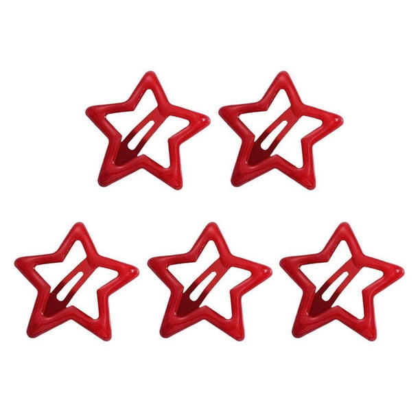 TQEHS 5 uds. Horquilla de estrella roja de cinco puntas para mujer, flequillo, Clip de estrella, accesorios rojos para el cabello para mujer, tocado con horquillas para niña V2D8 Dec Party S0E2