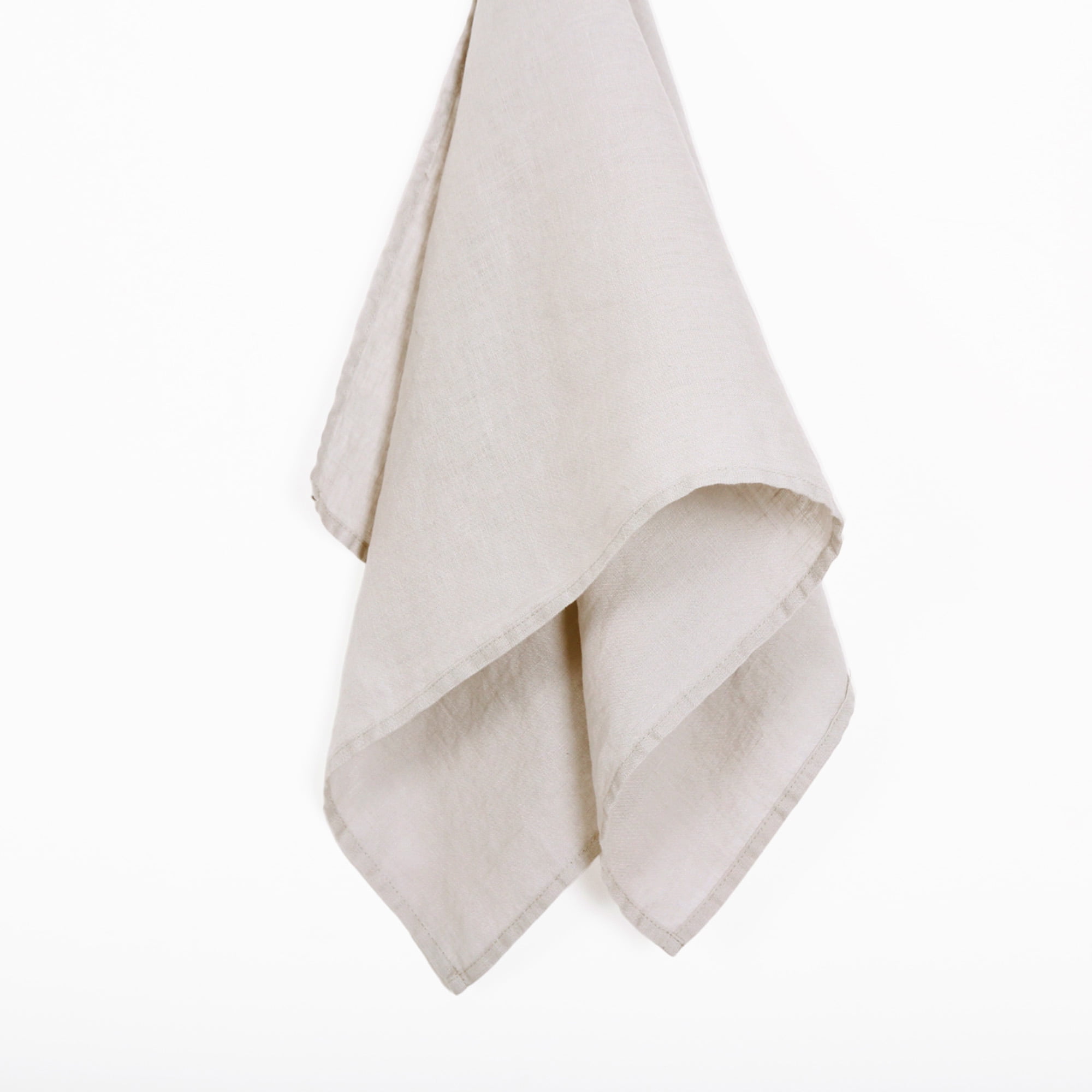 100% Linen Tea Towels 14 x 28 Inch Kitchen Dish and Hand Towels Set of 4 - Natural
