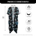 thumbnail image 6 of FKELYI Kimono Cover Up for Women Summer Beach Coverup Frangipani Flower Sea Turtle Print Half Sleeve Kimono Cardigan Sheer Beachwear Comfy Resort Wear for Ladies Casual Outfit, 6 of 6