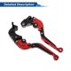 thumbnail image 5 of Palancas de freno y embrague cortas/largas únicas para Kawasaki ZX6R 2019-2025, palanca de freno ajustable de motocicleta de aleación de aluminio, cabeza roja, mango negro, 1 par, 5 of 7