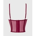 thumbnail image 5 of Lightly Lined Demi Bustier with romantic lace and Mesh in Plum Rose, 5 of 5