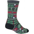 thumbnail image 2 of SockGuy Wool Ride Merry Crew Socks - 6 inch, Gray/Red/Green, Large/X-Large, 2 of 2