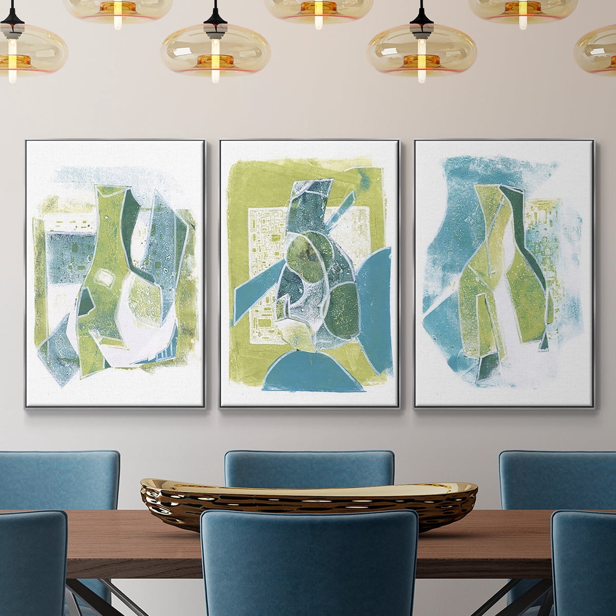 Jubilee Jugs III - Framed Premium Gallery Wrapped Canvas L Frame 3 Piece Set - Ready to Hang