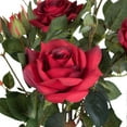 thumbnail image 2 of Vickerman 21" Artificial Red Rose Plant in Pot., 2 of 5