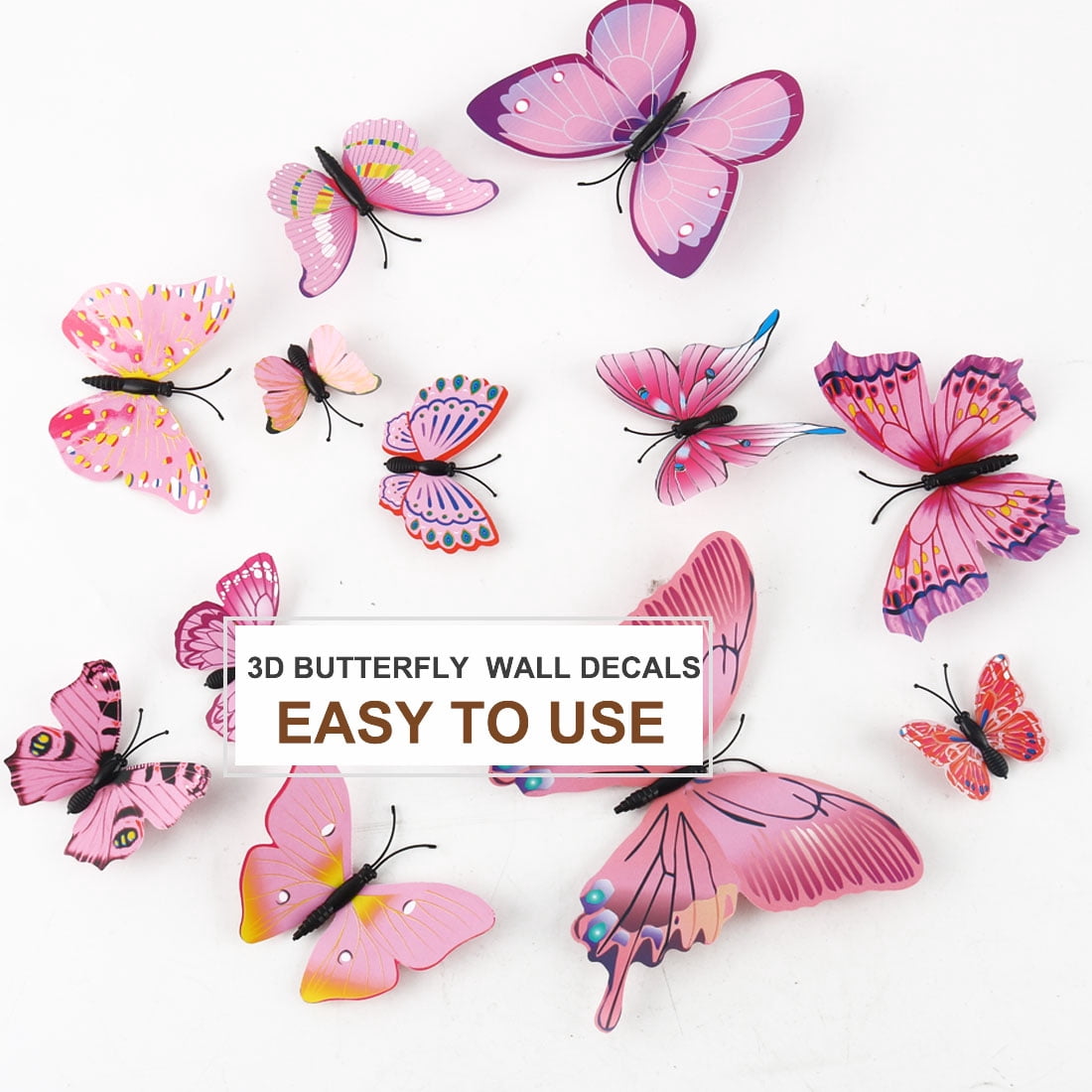 Unique Bargains 36Pcs 3D Butterfly Wall Sticker Decal Removable