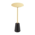thumbnail image 2 of Mesa Benzara Sen con extremo lateral, tapa de metal y base de mármol, 2 of 6