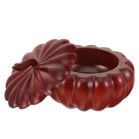 PENIKOKO Wooden Pumpkin Jar for Small Item Organization, Home and Office Storage, Decorative and Functional, 1 Piece