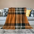 thumbnail image 2 of ARISTURING  Plaid Throw Blanket,Orange Check Plaid Seamless Pattern Thorw Blanket Soft Warm Decorative Blanket for Bed Couch Sofa Office Blanket, 2 of 6