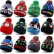 thumbnail image 2 of Gorros de Navidad, suéter, gorro tejido de alce de Papá Noel con luz LED, patrón de dibujos animados, regalo de Navidad para niños, sombrero de Navidad de Año Nuevo, 2 of 4