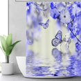 thumbnail image 4 of Butterfly Shower Curtain Blue Butterfly Water Reflection Bathroom Printing Shower Curtain,Machine Washable Fabric Home Bathroom Privacy Decor Set with Hooks,72x72inch, 4 of 5