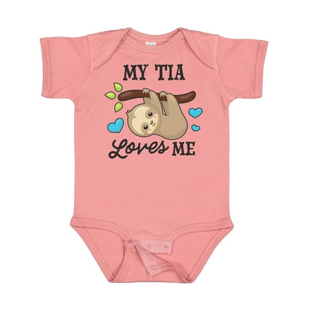 

Inktastic My Tia Loves Me with Sloth and Hearts Gift Baby Boy or Baby Girl Bodysuit