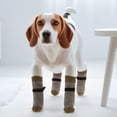 thumbnail image 6 of Unique Bargains 4 Pcs Non-Slip Dog Socks with Adjustable Tapes Brown S, 6 of 7