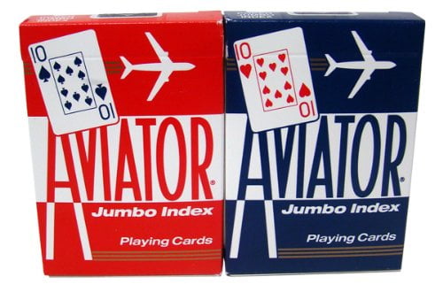 2 DECKS AVIATOR PINOCHLE STANDARD INDEX 1 BLUE 1 RED POKER PLAYING CARDS MAGIC 
