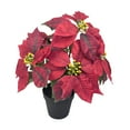 thumbnail image 3 of Planta de Pascua artificial navideña Plantas artificiales en maceta Regalo de Navidad 5 cabezas, 3 of 9