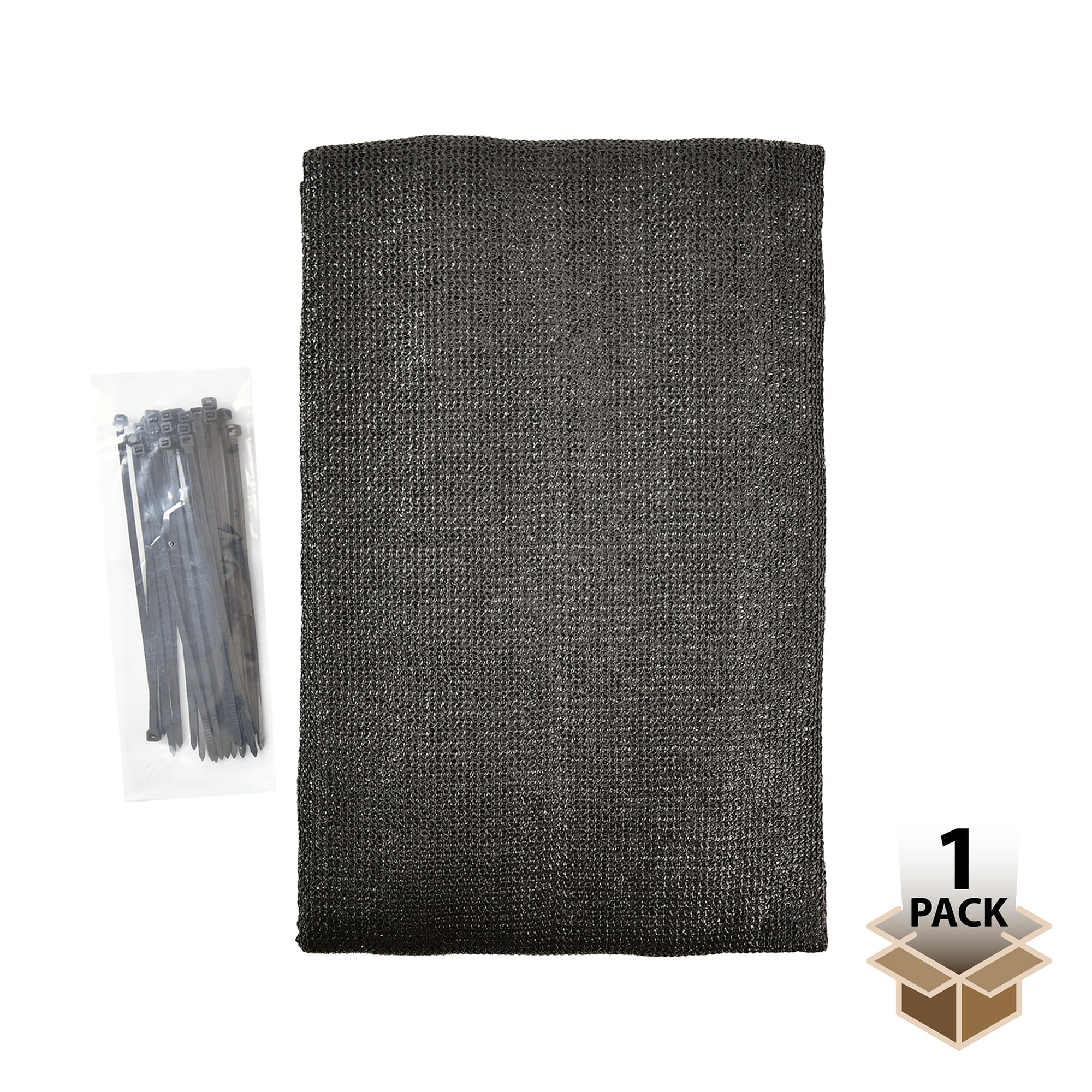Screenguard 3ft H x 10ft L Black Privacy Fabric with Nylon Ties