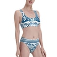 thumbnail image 2 of Daiia Sea Underwater Jellyfish printed 2 piece Swimsuit Bikinis for Women High Waisted Racerback Bathing Suits Summer Tummy Control Scoop Neck Swimwear-Large, 2 of 8