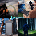 thumbnail image 6 of ChargeWorx Solar Power Bank 10,000mAh, Portable Charger with USB-C & Dual USB-A Outputs, Solar Panel, LED Flashlight, IPX4 Waterproof External Battery Pack for iPhone, Android, Outdoor Travel, 6 of 7