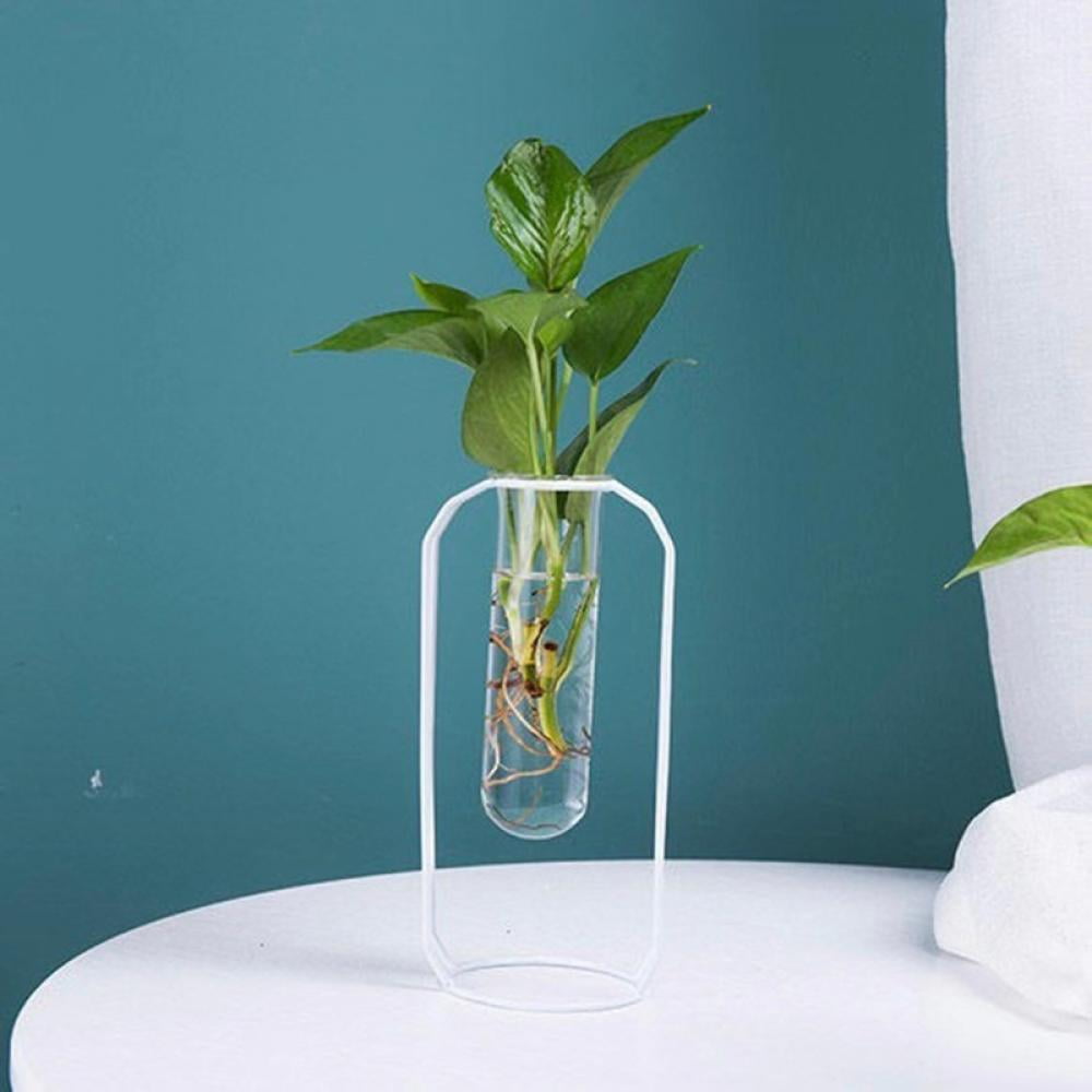 Color : Green, Size : L Vase Glass Hydroponic Container Creative Office Desk Insert Living Room Home Decoration