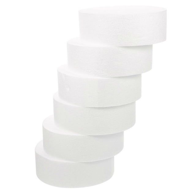 White Foam Cylinder DIY Painting Tools for Kids HandPainted Coloring Toys 6 Pieces Size L
