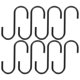 thumbnail image 1 of 8 ganchos de hierro gruesos para colgar, creativos, en forma de S, negros, para el hogar y la cocina., 1 of 6