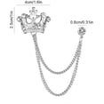 thumbnail image 2 of Broches para hombre 2 piezas TANGJMXG Broche de cadena colgante con forma de corona dorado y plateado, 2 of 5