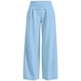 thumbnail image 3 of Luvrsol Pants for Women Wide Leg Sweatpants High Waist Loose Casual Solid Trousers with Side Pockets, Light Blue S-2XL, 3 of 6