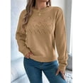 thumbnail image 5 of Sweaters for Women Fall Fashion 2025 Trendy Long Sleeve Pullover Lantern Knit Sweater Tops Khaki L, 5 of 8