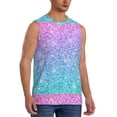 thumbnail image 2 of Uemuo Multicolor Glitter Pattern Men's Sleeveless T-Shirt,Muscle Athletic Tank Top, Moisture-wicking Quick-dry Breathable Classic Tee Top for Gym Run Outdoor Sports-, 2 of 8