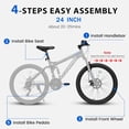 thumbnail image 4 of XXLYY 24 Inch Full Suspension Mountain Bike – 21-Speed Grip Shifters, High Carbon Steel Frame, Dual Disc Brakes, All-Terrain Tires – Unisex for Adults, Men & Women – Ideal for Trail & Outdoor Riding, 4 of 8