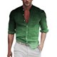 thumbnail image 1 of Camisas Hombre Vestir Camisa de manga larga para hombre, camisa con botones, camisa informal para hombre, blusa de corte superior, camisa de cambio gradual (Green, M), 1 of 6