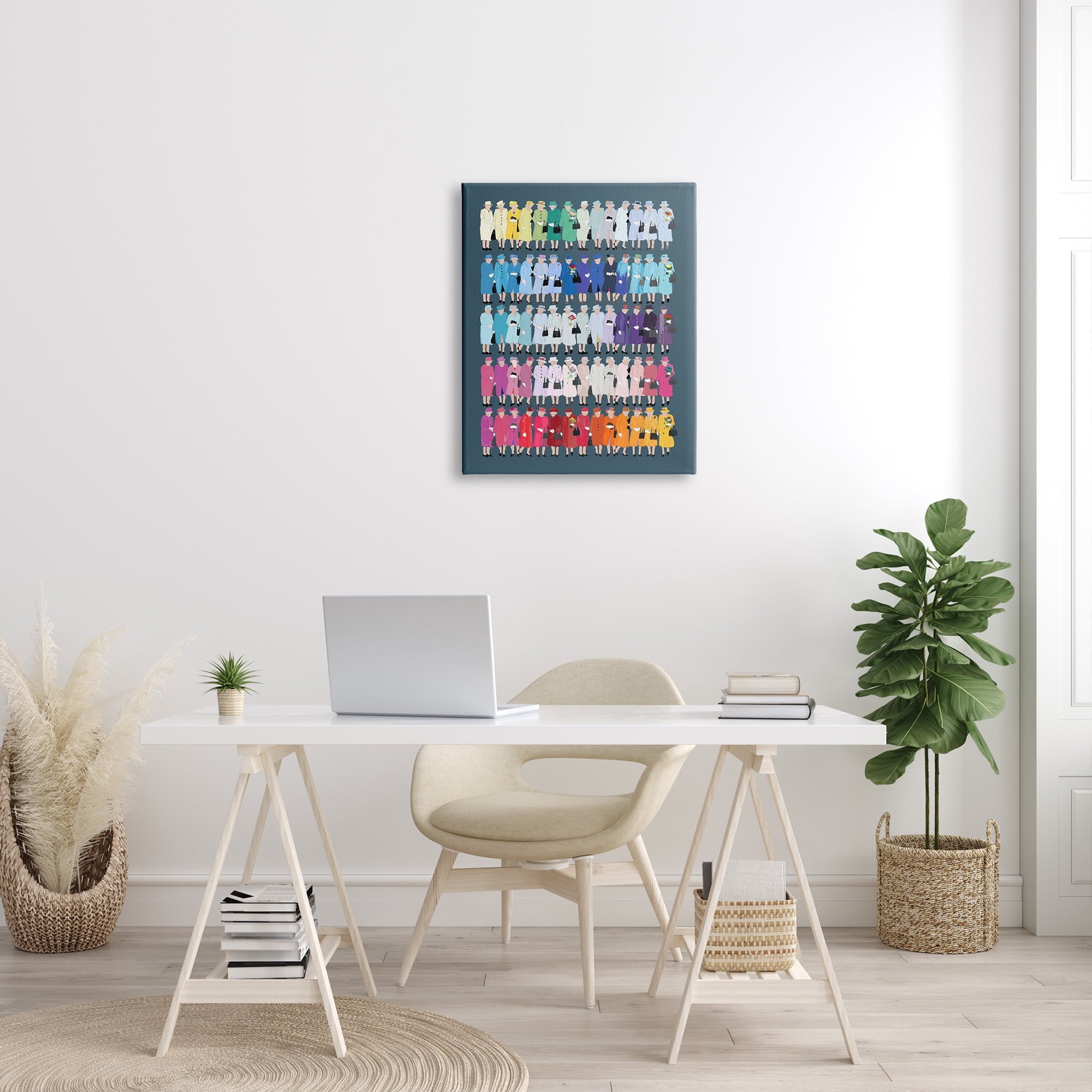 Stupell Industries Varied Pop Style Royal Queen Fashion Rainbow Graphic Art Gallery Wrapped Canvas Print Wall Art, Design by Amelia Noyes