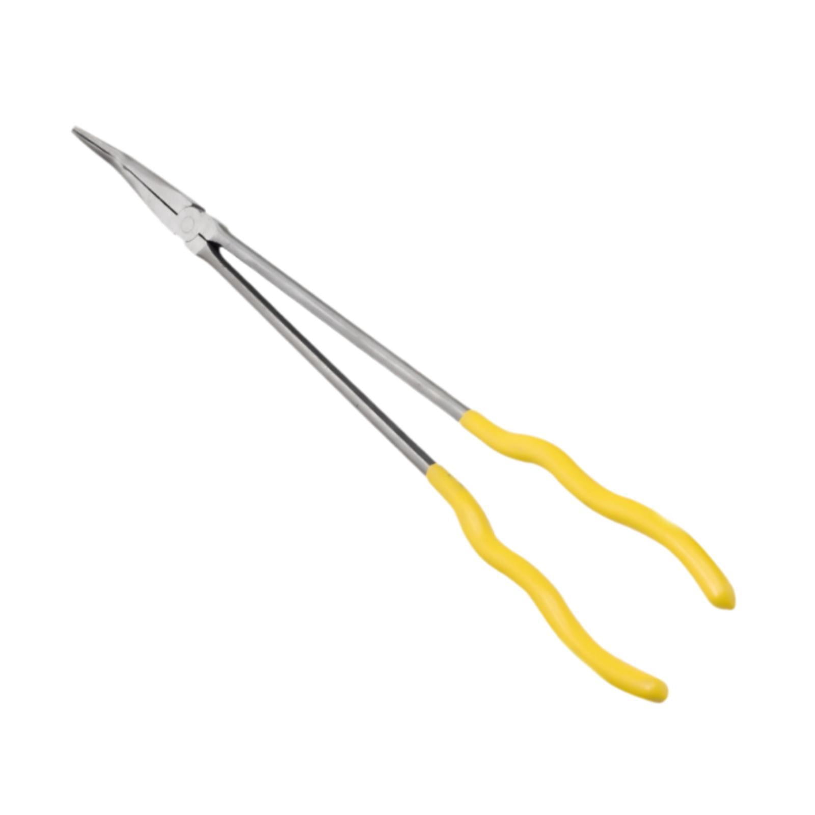 Long Pin Reach Pliers Needle Nose Industrial Strength High Carbon Steel for Automotive and Electrician Tasks