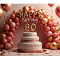 thumbnail image 4 of Golden Happy 80th Birthday Celebration Banner Backdrop Stars Decorations Photography Props Party Supplies Background Decors, 4 of 8